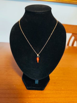 Colgante Chili Cristal Murano Cadena Acero