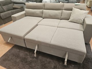 Sofá Chaiselongue con Arcón y Portavasos Laterales