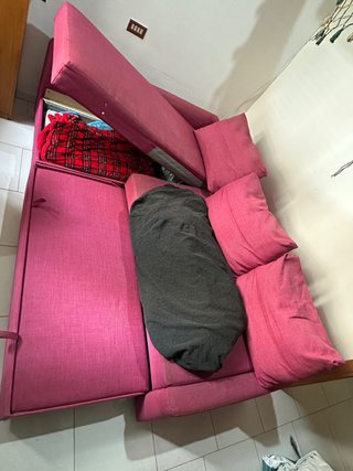 Divano letto con baule e fodera