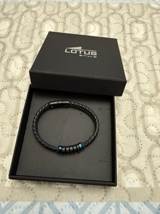 Pulsera Lotus Hombre Negra y Azul