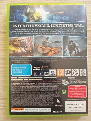 Avatar Xbox 360 PAL UK Promotional Copy
