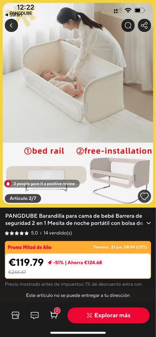 Barandilla Cama Bebé PANGDUBE Regulable