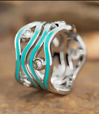 Anello bijotteria smalto e zirconi