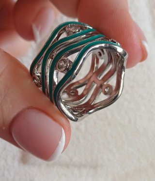 Anello bijotteria smalto e zirconi