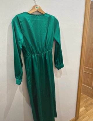 Vestido fiesta verde hecho a mano