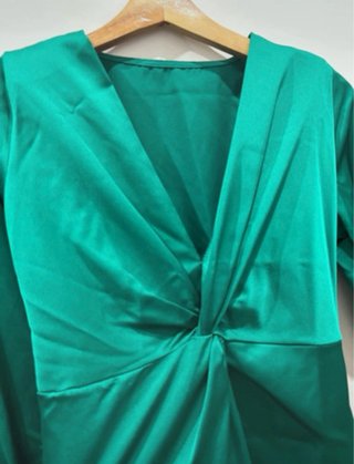 Vestido fiesta verde hecho a mano