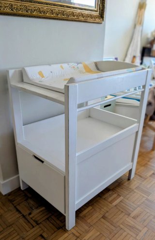 Cambiador bebé madera blanco