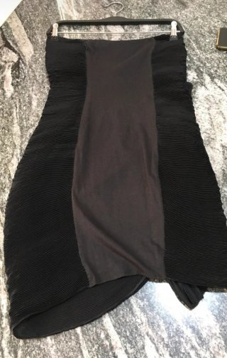 Tubino nero plissettato con rouge Tg XS