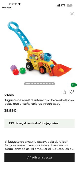 Juguete Vtech Camión Excavadora Interactivo