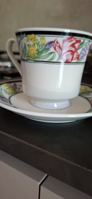 2 Tazze da Tè con Piattino Floreale