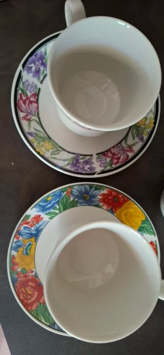 2 Tazze da Tè con Piattino Floreale