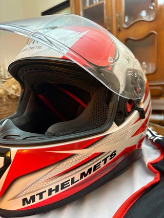 Casco MT Helmets Thunder 3 Effect Rojo/Blanco