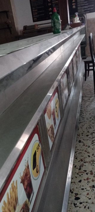 Barra de bar inox en L 5x2m