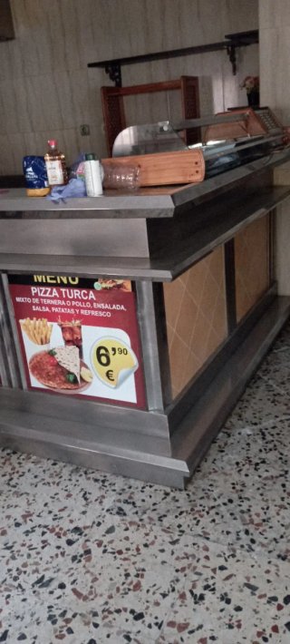 Barra de bar inox en L 5x2m