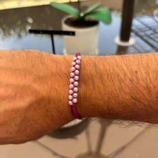 Pulsera perlas sintéticas doble carril