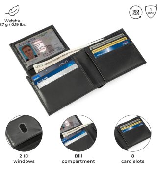 Cartera Berliner Peter Slim RFID Negra