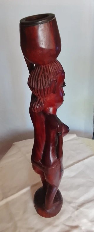 Escultura étnica  Madera "Mujer portadora" (3'1Kg)