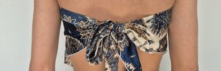 Top pañuelo paisley Shein S espalda abierta