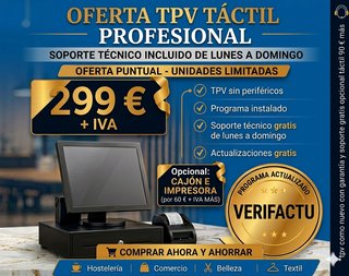 TPV Táctil Profesional Verifactu soporte gratis