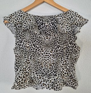 Top Peplum Leopardo Zara Talla M
