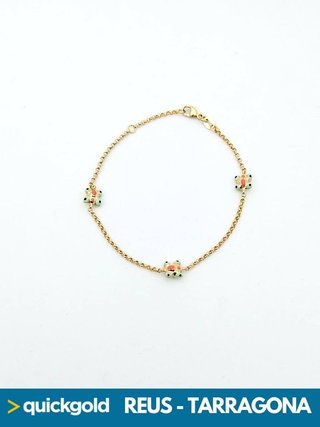 040-561 PULSERA ORO 18K ROLO MARIPOSAS