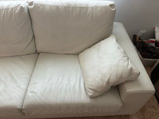 Sofá seccional de piel blanco (ver descripción)