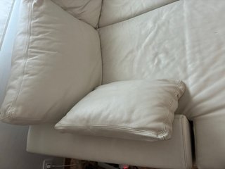 Sofá seccional de piel blanco (ver descripción)
