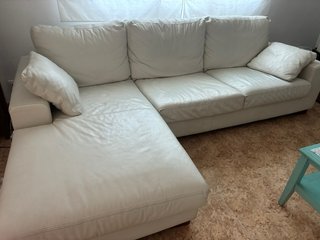 Sofá seccional de piel blanco (ver descripción)