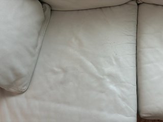 Sofá seccional de piel blanco (ver descripción)