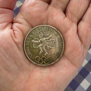 Moneda Plata 25 Pesos México 1968 Olimpiada