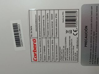 Termo Eléctrico Vertical Corberó de 80L calentador