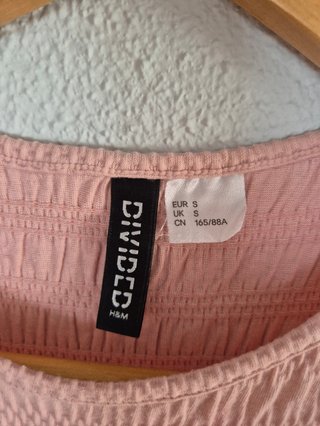 Top rosa smock H&M Talla S