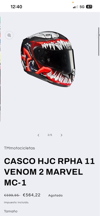Casco Moto Venom Marvel