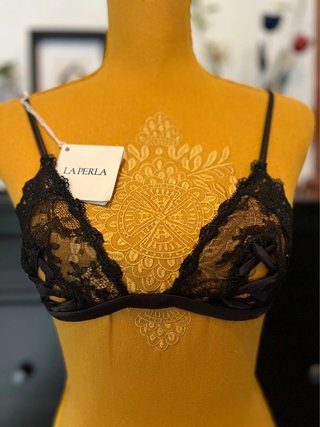 La Perla - Bralette de Seda y encaje negro - 75B