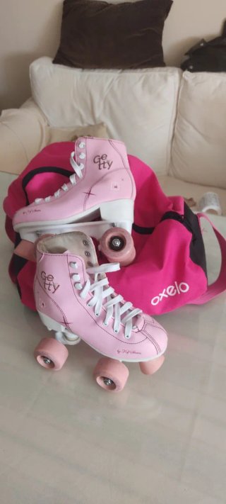 Patines de niña 4 ruedas rosas