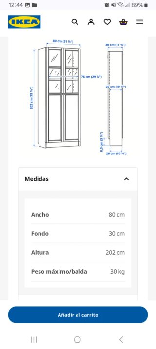 Estantería Vitrina Blanca Madera y Cristal