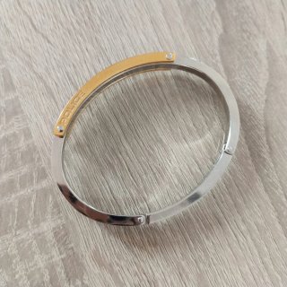 Pulsera Rígida POLICE Acero Dorado y Plateado