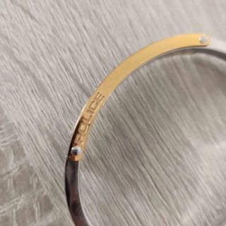 Pulsera Rígida POLICE Acero Dorado y Plateado