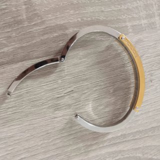 Pulsera Rígida POLICE Acero Dorado y Plateado