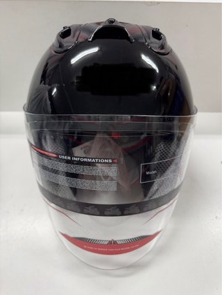 Casco Moto Negro Brillante Cara Abierta
