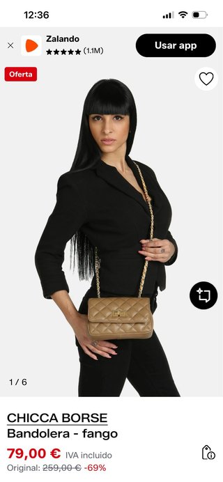 Bolso piel marrón diseño italiano