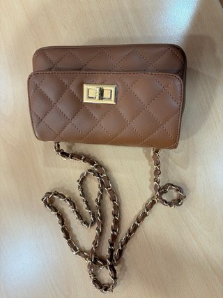 Bolso piel marrón diseño italiano