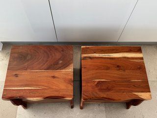 Mesitas de noche madera maciza con cajón