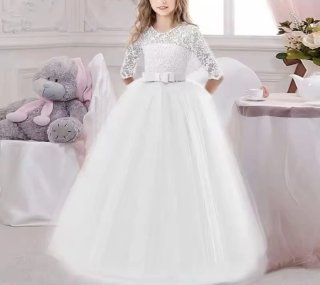 Vestido de fiesta blanco niña