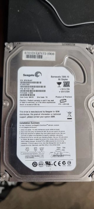 Disco Duro Seagate Barracuda 80GB 7200rpm