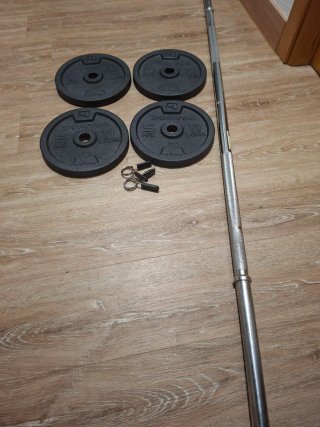 Barra 1,55m + 4 discos 5kg