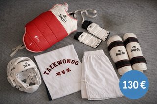 Protecciones y Dobok Taekwondo