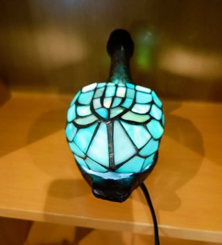 Lampada Papero Stile Tiffany in Cristallo e Metallo