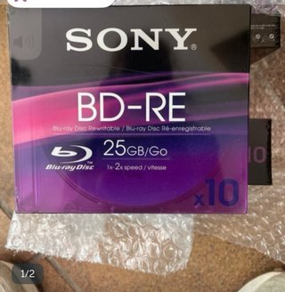 10 Discos Blu-ray SONY BD-RE 25GB Regrabables