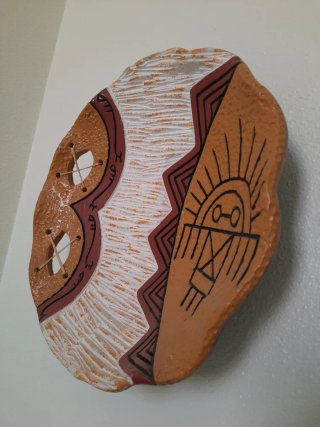 Lote 3 Piatti da Parete in Ceramica Indigene Brasiliane
